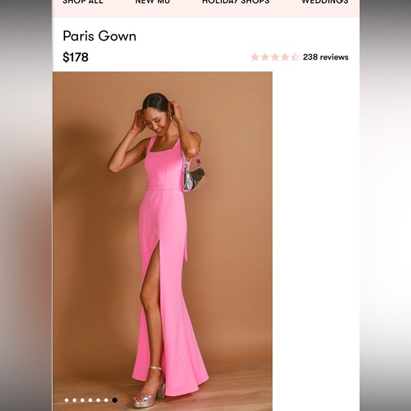 Show Me Your Mumu Paris Gown Pink Maxi Dress Slit Formal Size S - Picture 3 of 11